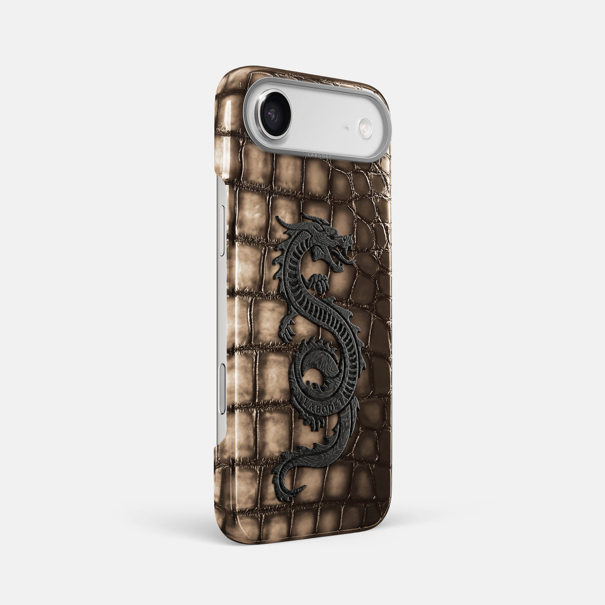 Classic Case With Carbon Dragon For iPhone 17 Air In Patina Alligator -2 | Etoupe-Steel