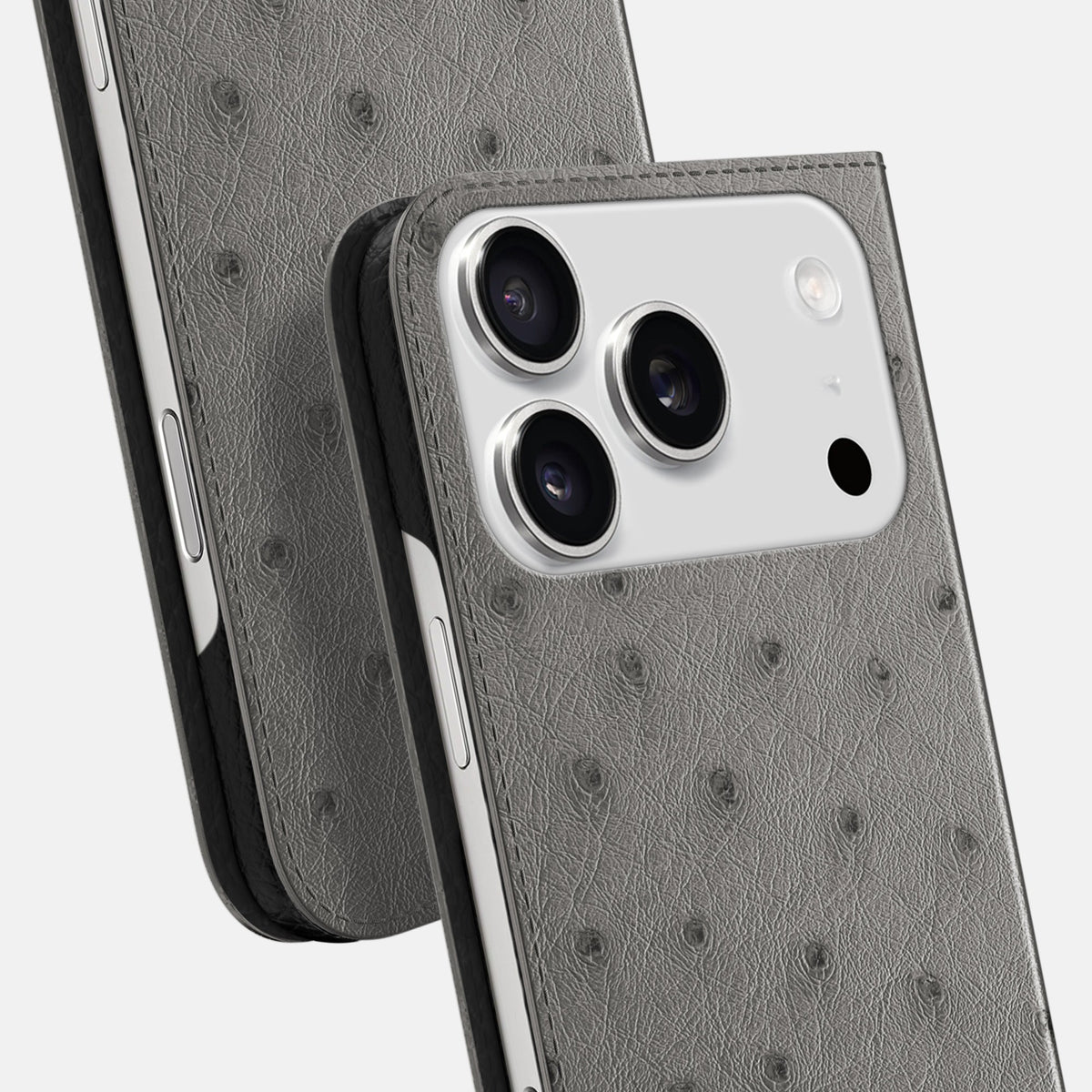 Folio Slim Case For iPhone 18 Pro In Ostrich -5 | Grey