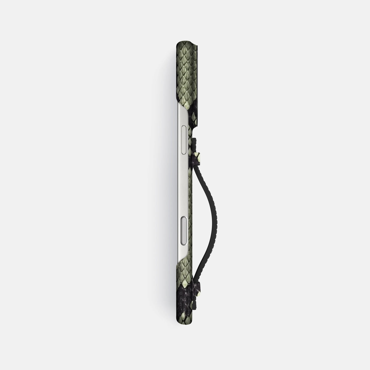 Center Handle For iPhone 17 Pro Max In Deluxe Python -2 | Army-Green-Black