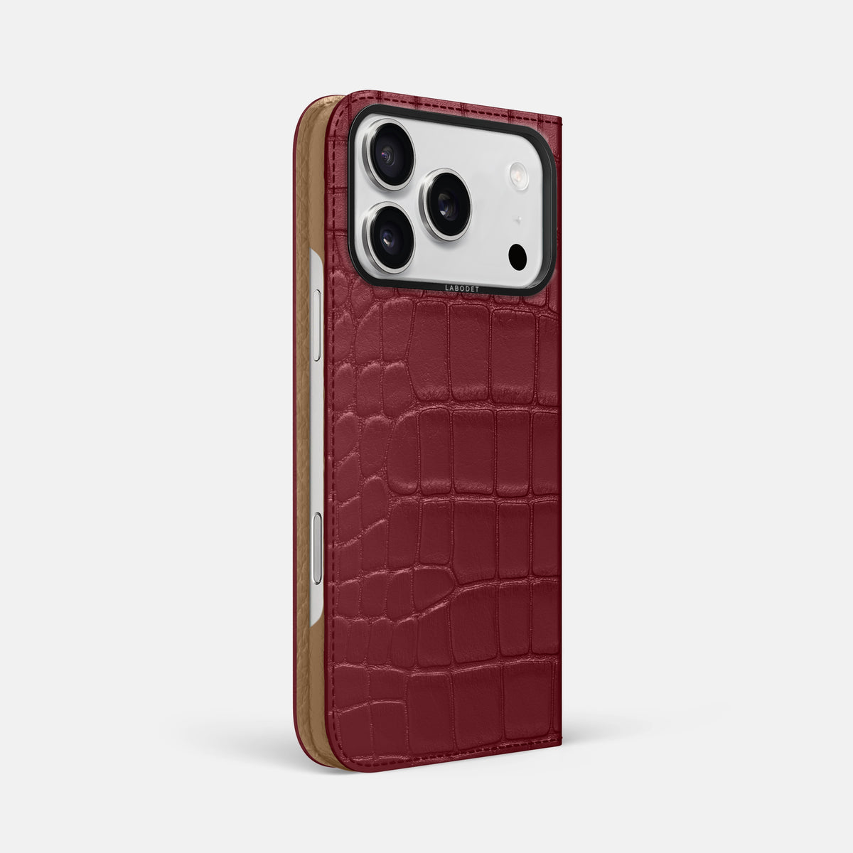 Folio Case For iPhone 17 Pro Max In Alligator -1 | Burgundy-Black