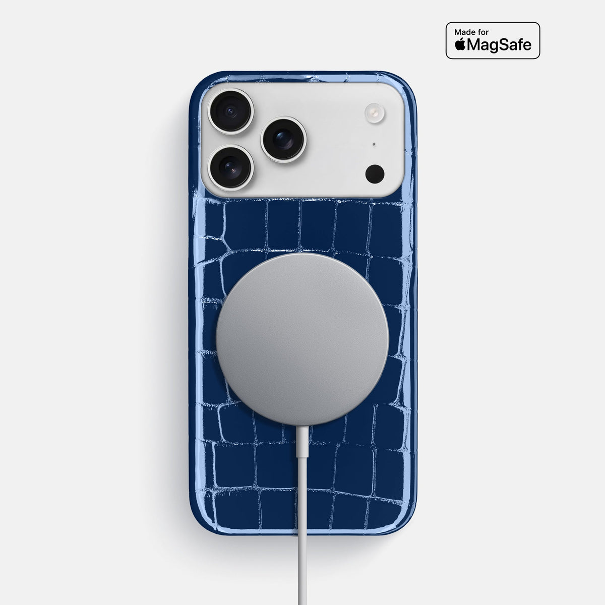 Slim Case For iPhone 18 Pro Max In Shiny Alligator -5 | Mediterranean