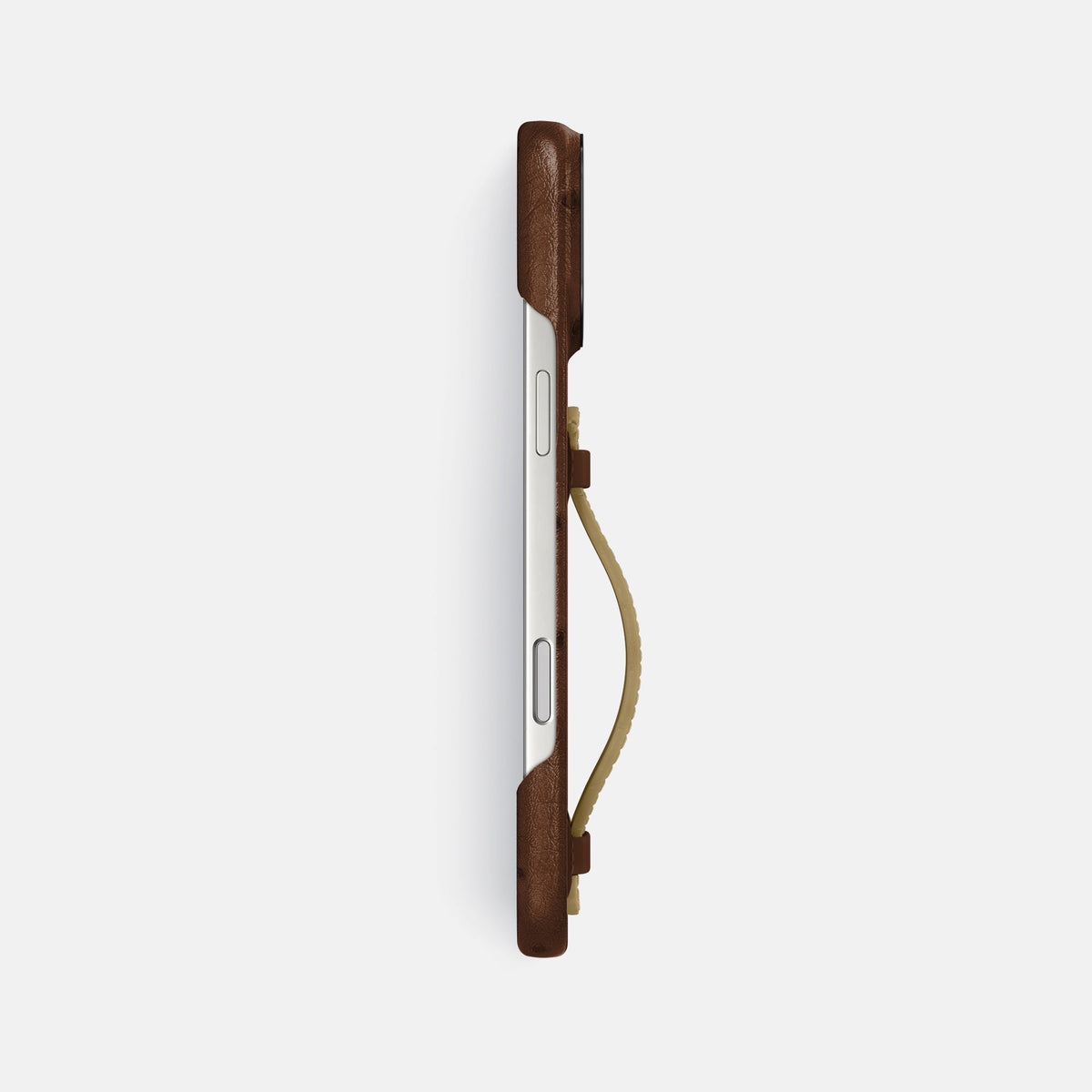 Center Handle Coloré For iPhone 18 Pro Max In Ostrich -2 | Chocolate-Black