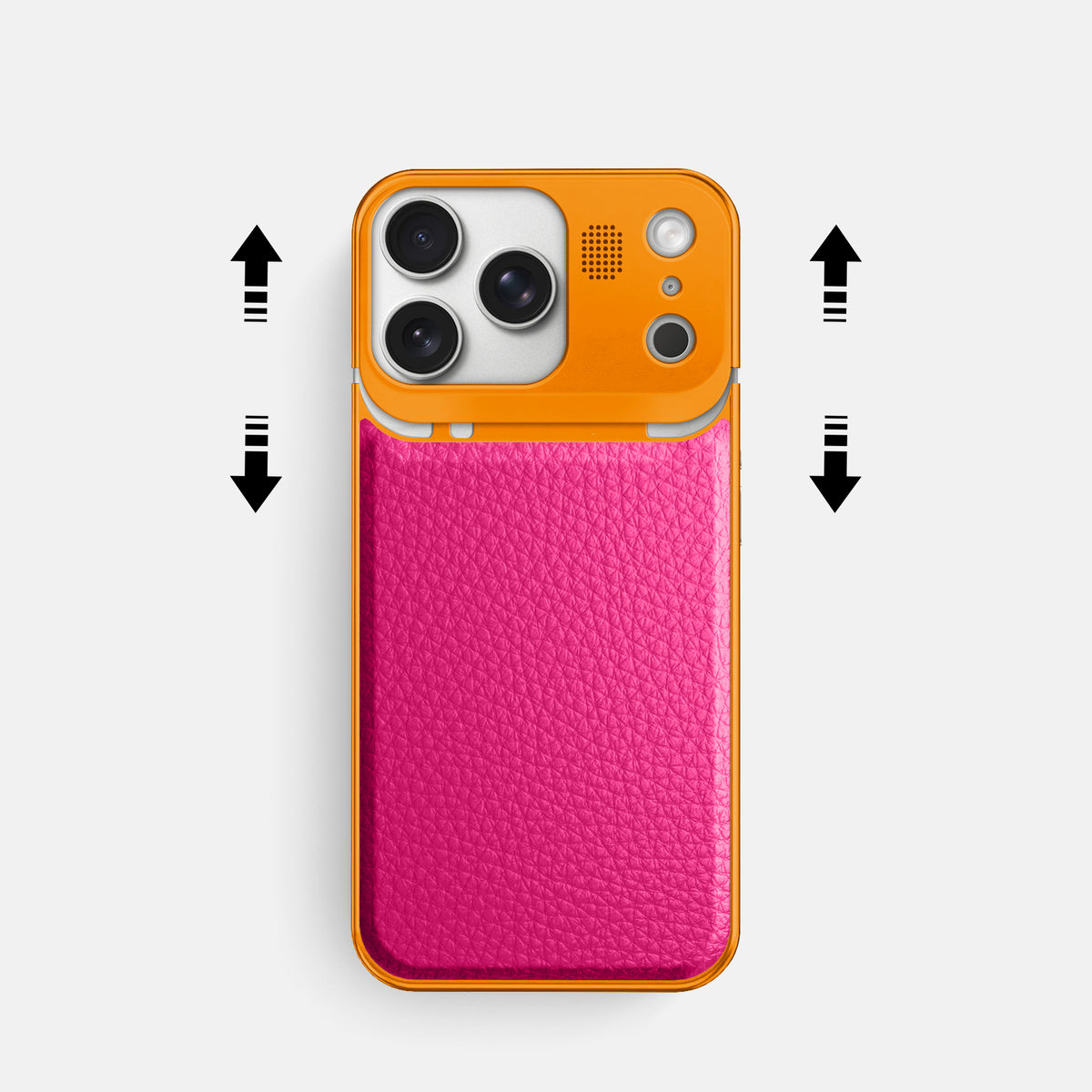 Metal Case For iPhone 17 Pro In Calf -2 | Magenta-Orange