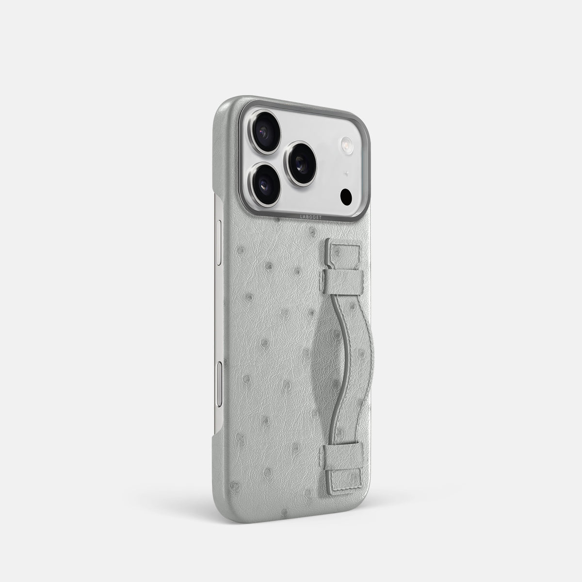 Handle Case For iPhone 17 Pro In Ostrich -2 | White-Steel