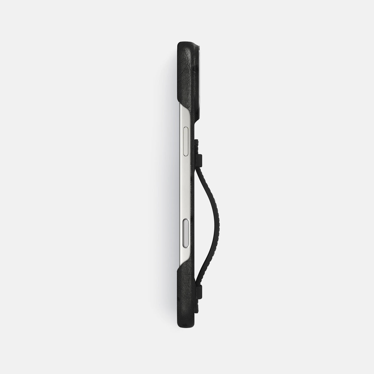 Center Handle For iPhone 17 Pro Max In Ostrich -2 | Black-Steel