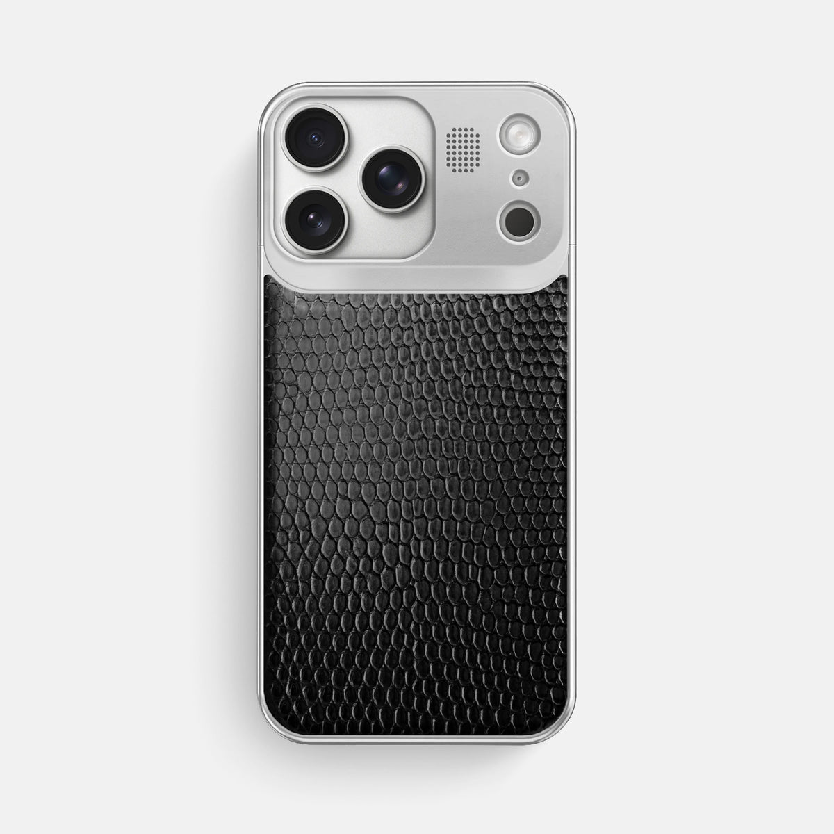 Metal Case For iPhone 17 Pro Max In Lizard -1 | Black-Steel