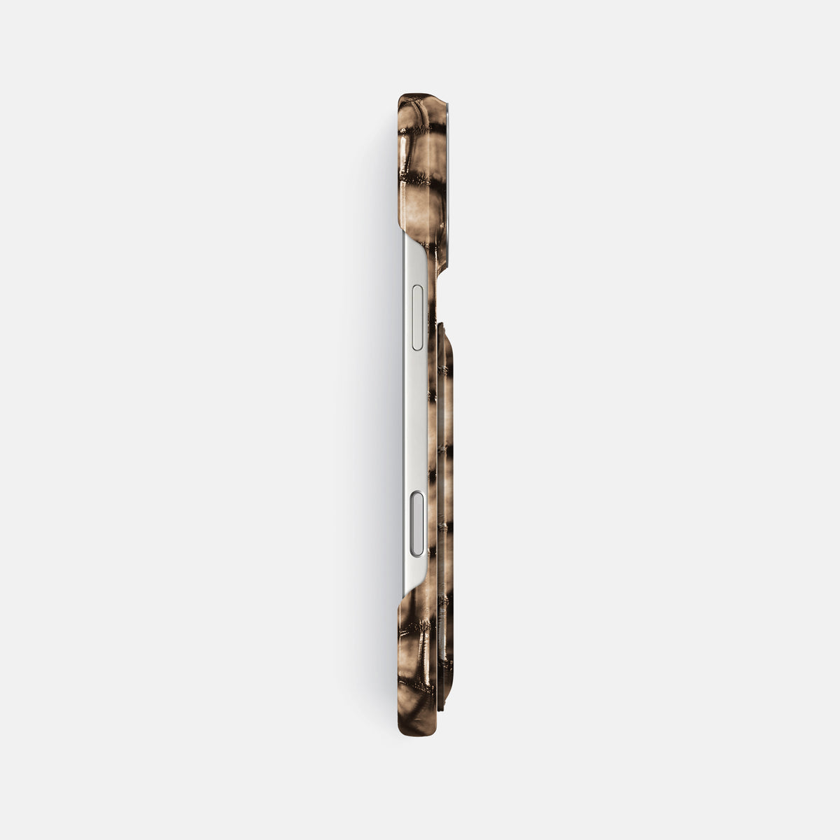 Double Card Case For iPhone 17 Pro Max In Patina Alligator -3 | Etoupe-Steel