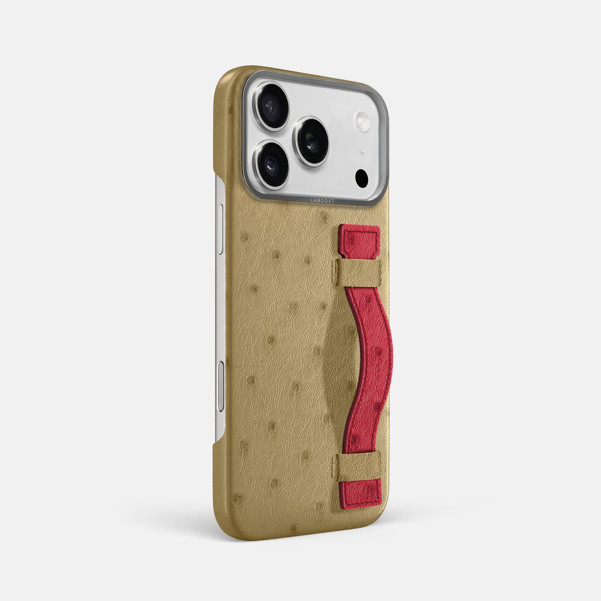 Handle Case Coloré For iPhone 18 Pro Max In Ostrich -2 | Desert-Sand-Steel