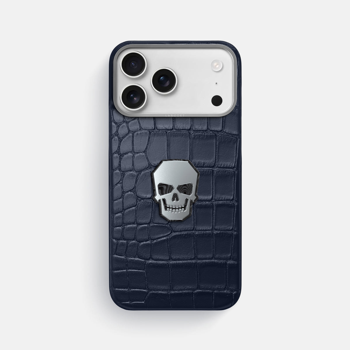 Classic Case With Titanium Skull For iPhone 17 Pro Max In Alligator -1 | Navy-Blue-Steel