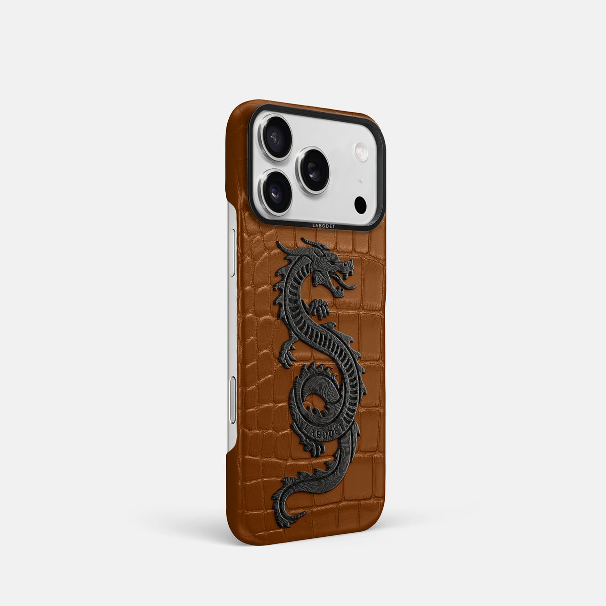 Classic Case With Carbon Dragon For iPhone 17 Pro In Alligator -2 | Honey-Black