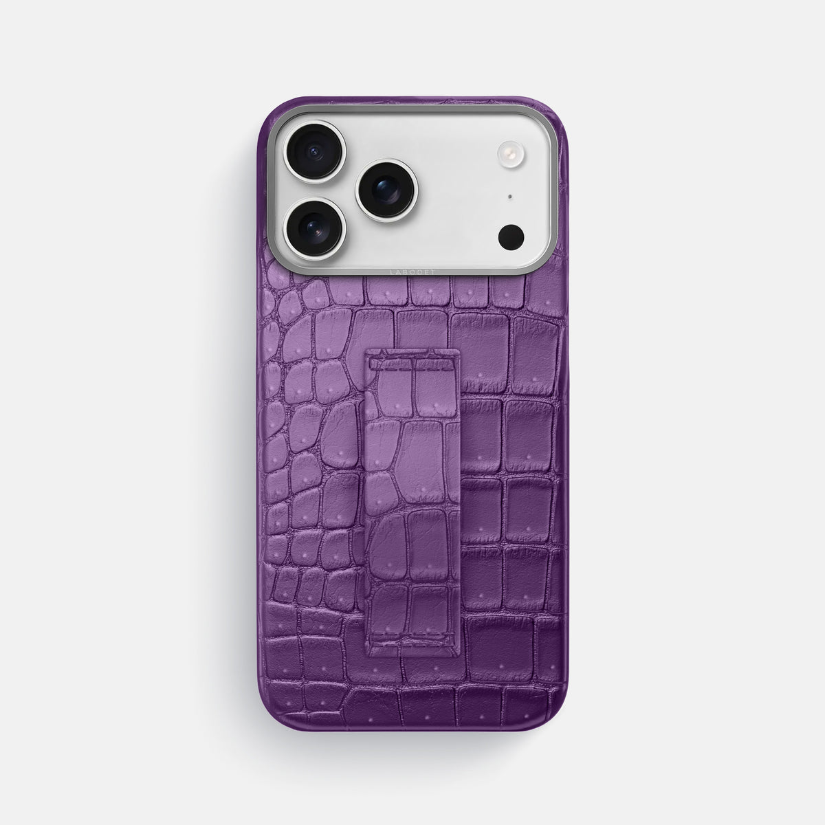 Finger Case For iPhone 17 Pro Max In Porosus Crocodile -1 | Purple-Steel