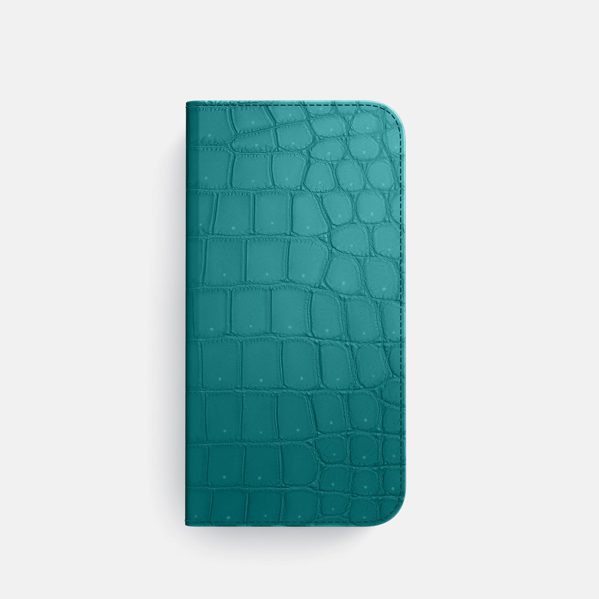 Folio Case For iPhone 17 Pro In Porosus Crocodile -4 | Celadon-Steel