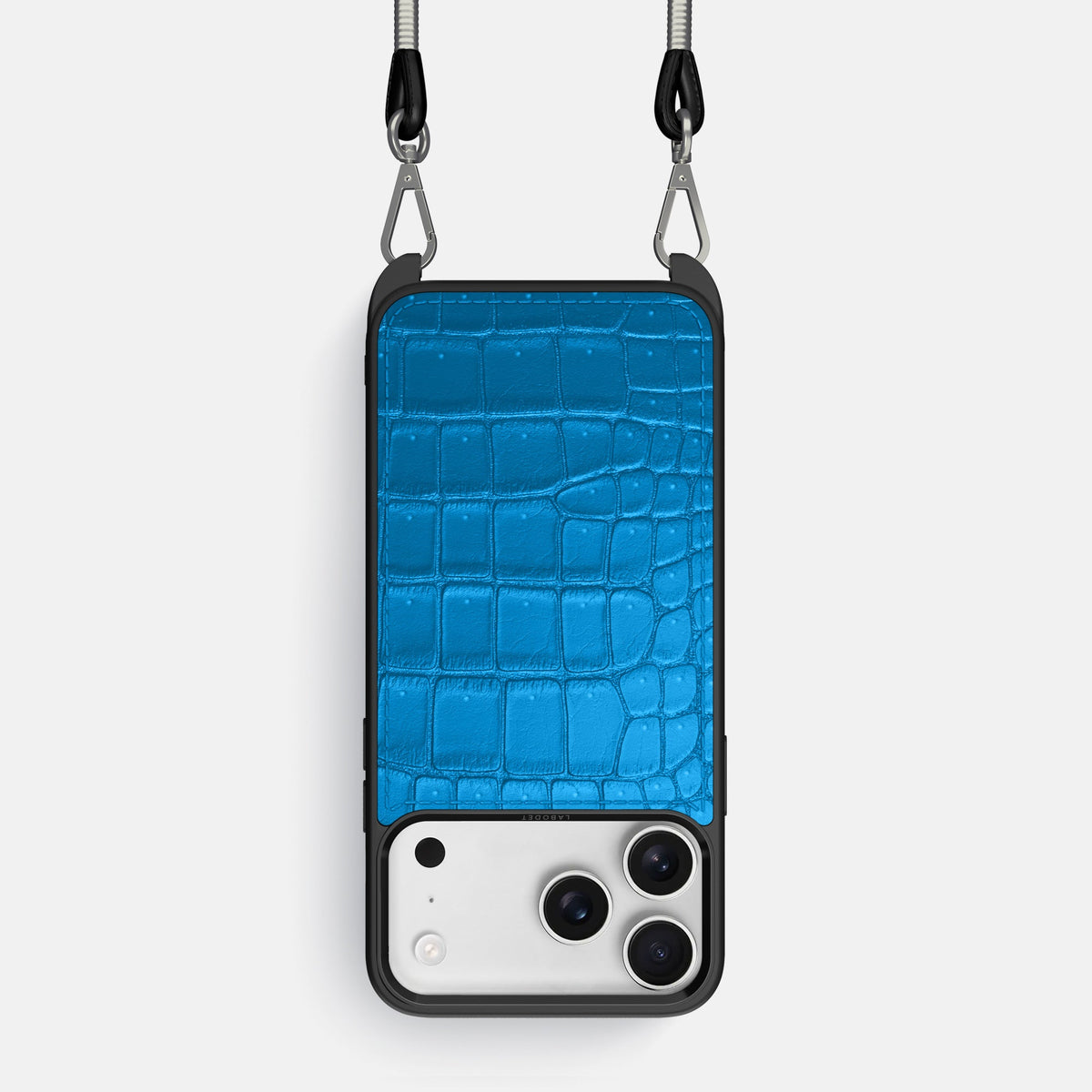 Crossbody Sport Case For iPhone 18 Pro In Porosus Crocodile -1 | Blue-Lagoon