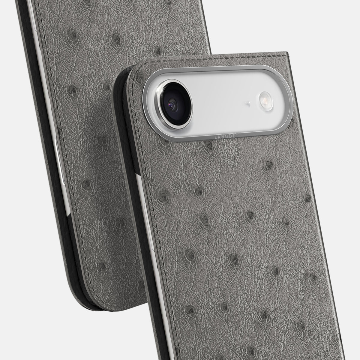 Folio Case For iPhone 17 Air In Ostrich -5 | Grey-Steel
