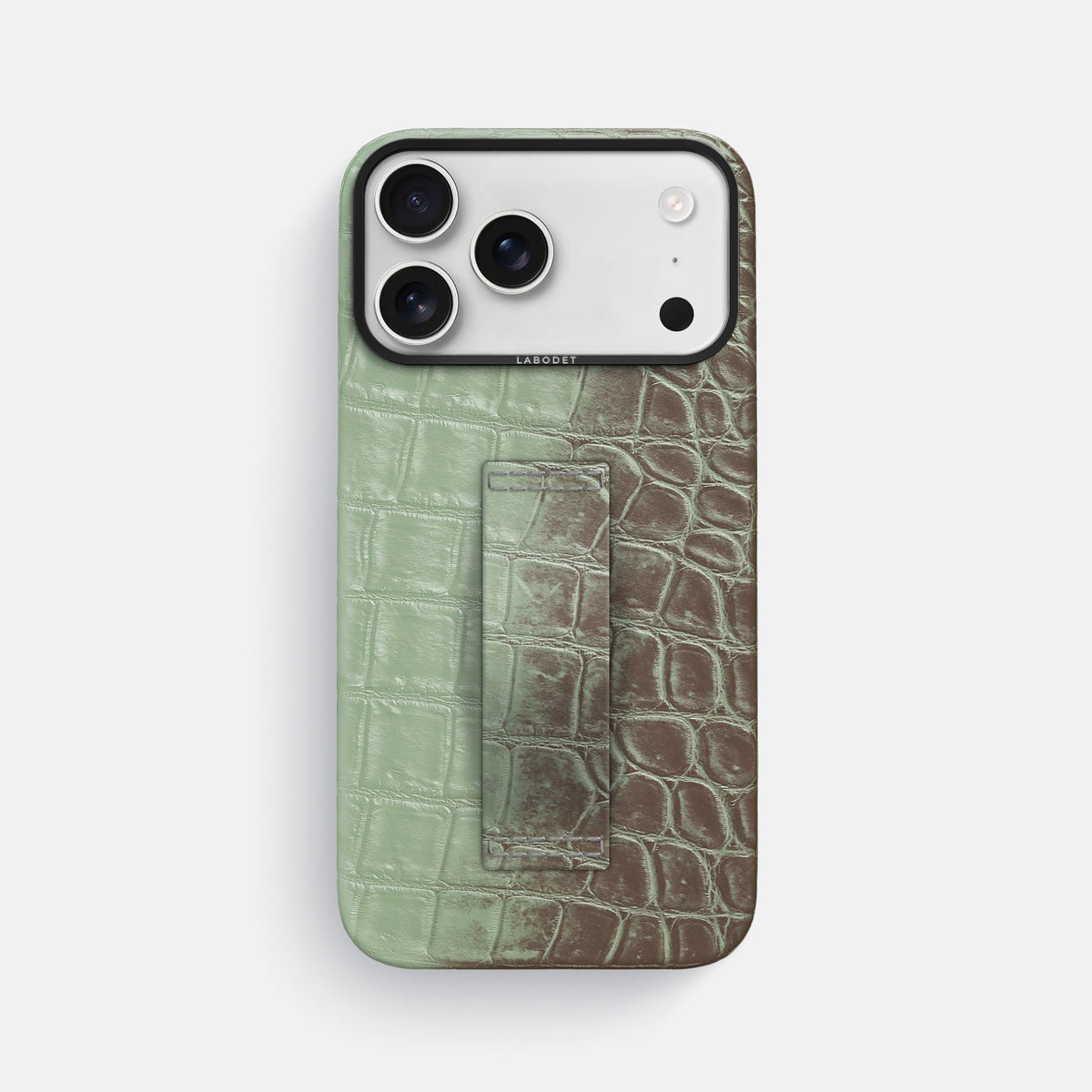 Finger Case For iPhone 18 Pro Max In Himalayan Crocodile -1 | Pistachio-Black