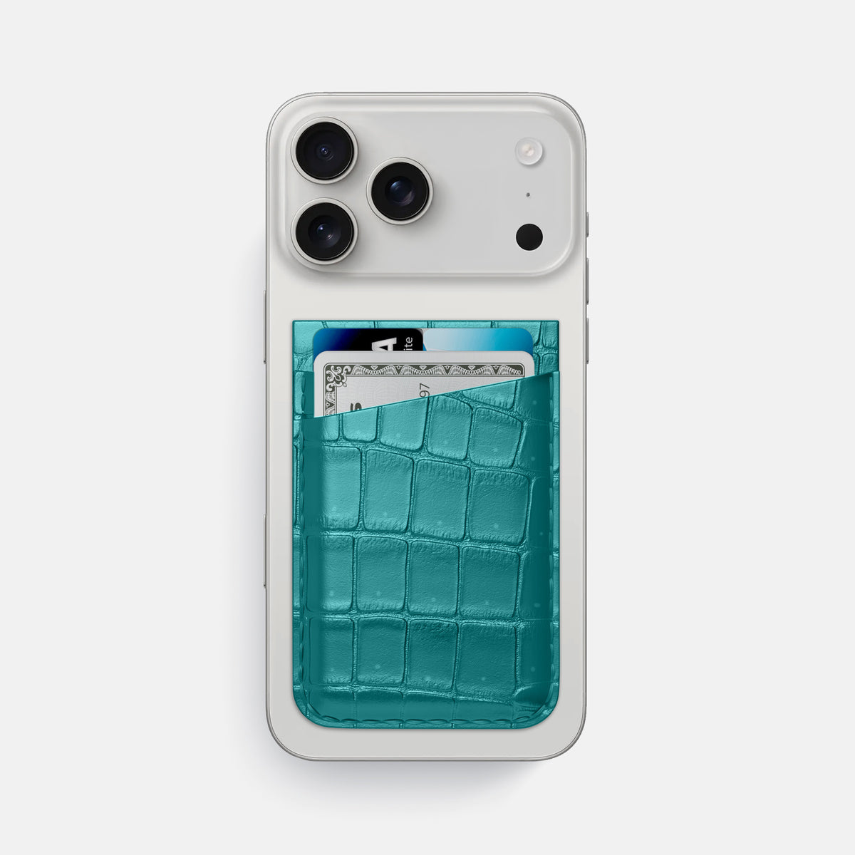 MagSafe Wallet For iPhone 17 Pro Max In Porosus Crocodile -1 | Celadon