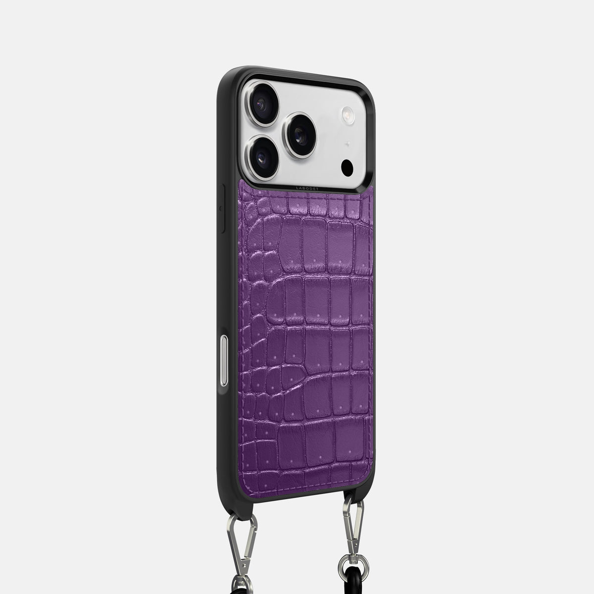 Crossbody Sport Case For iPhone 18 Pro In Porosus Crocodile -2 | Purple