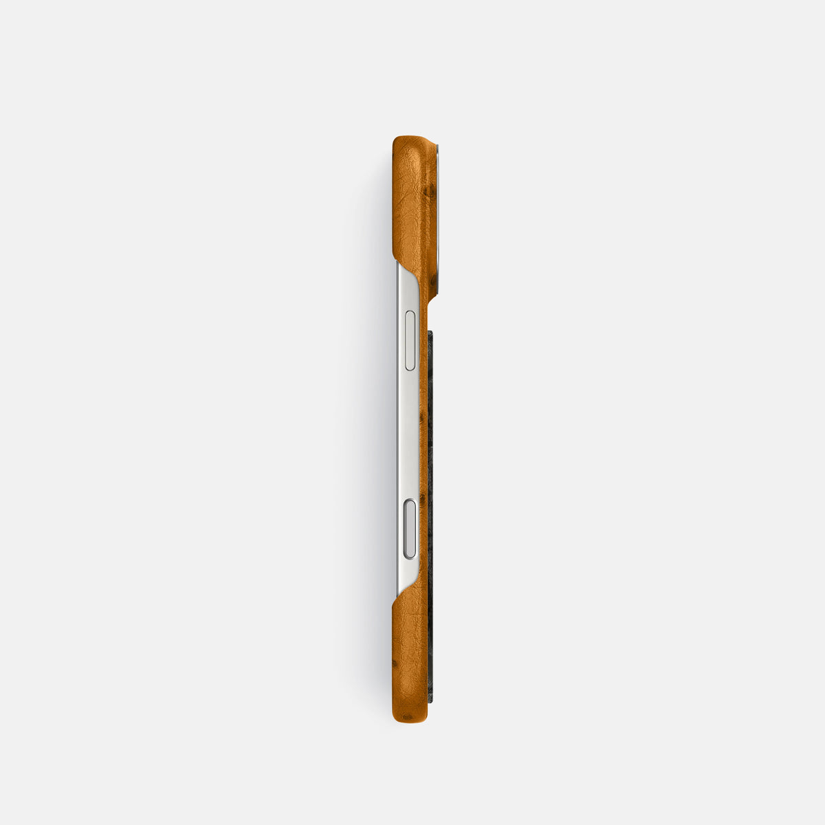Classic Case With Carbon Dragon For iPhone 17 Pro In Ostrich -3 | Chestnut-Steel