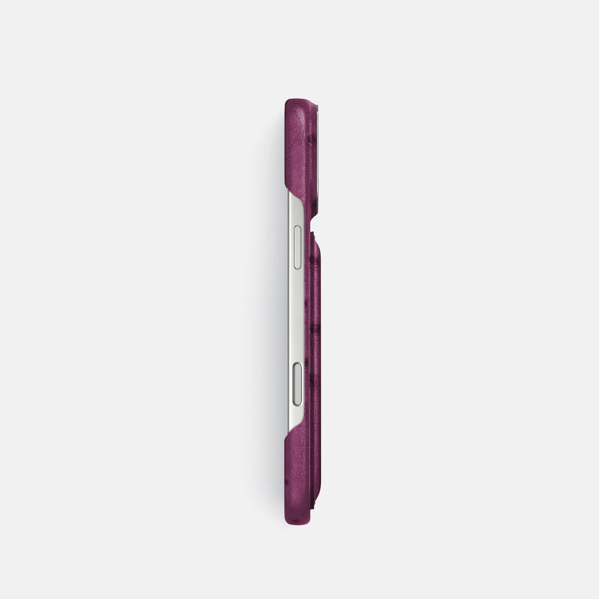 Double Card Case For iPhone 17 Pro In Ostrich -3 | Purple-Steel