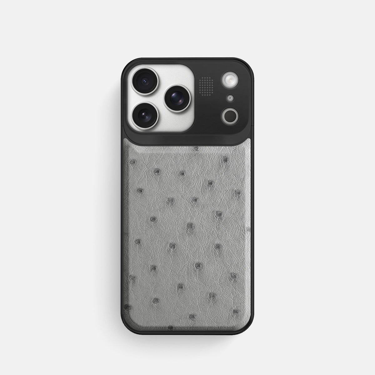 Metal Case For iPhone 17 Pro In Ostrich -1 | Silver-Black