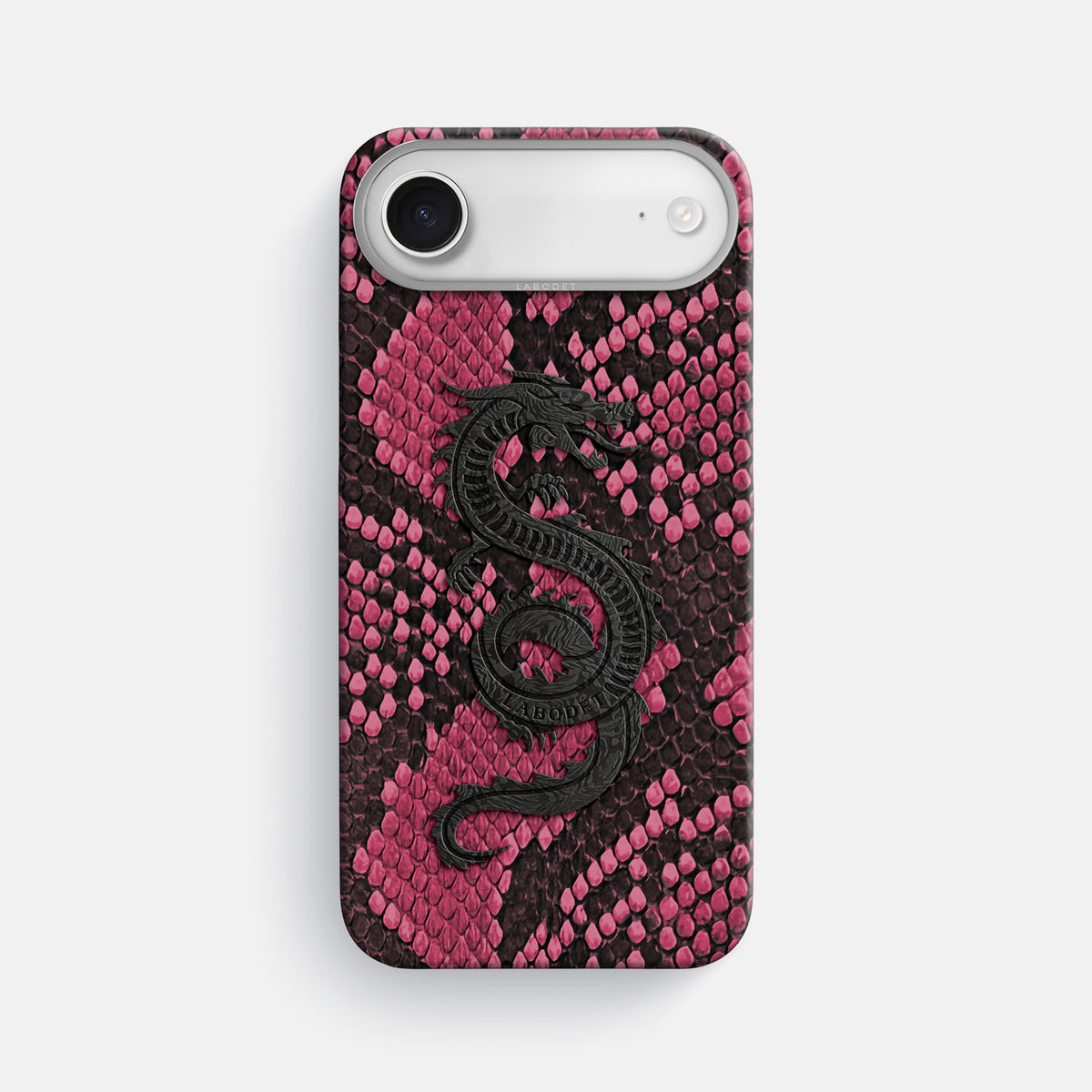 Classic Case With Carbon Dragon For iPhone 17 Air In Deluxe Python -1 | Burgundy-Steel