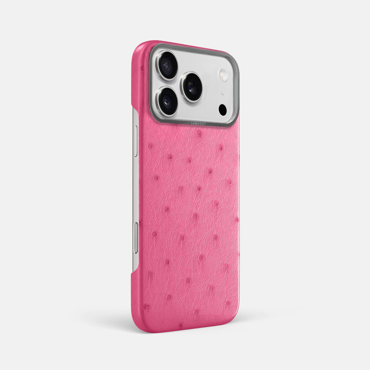 Classic Case For iPhone 17 Pro Max In Ostrich -2 | Pink-Steel