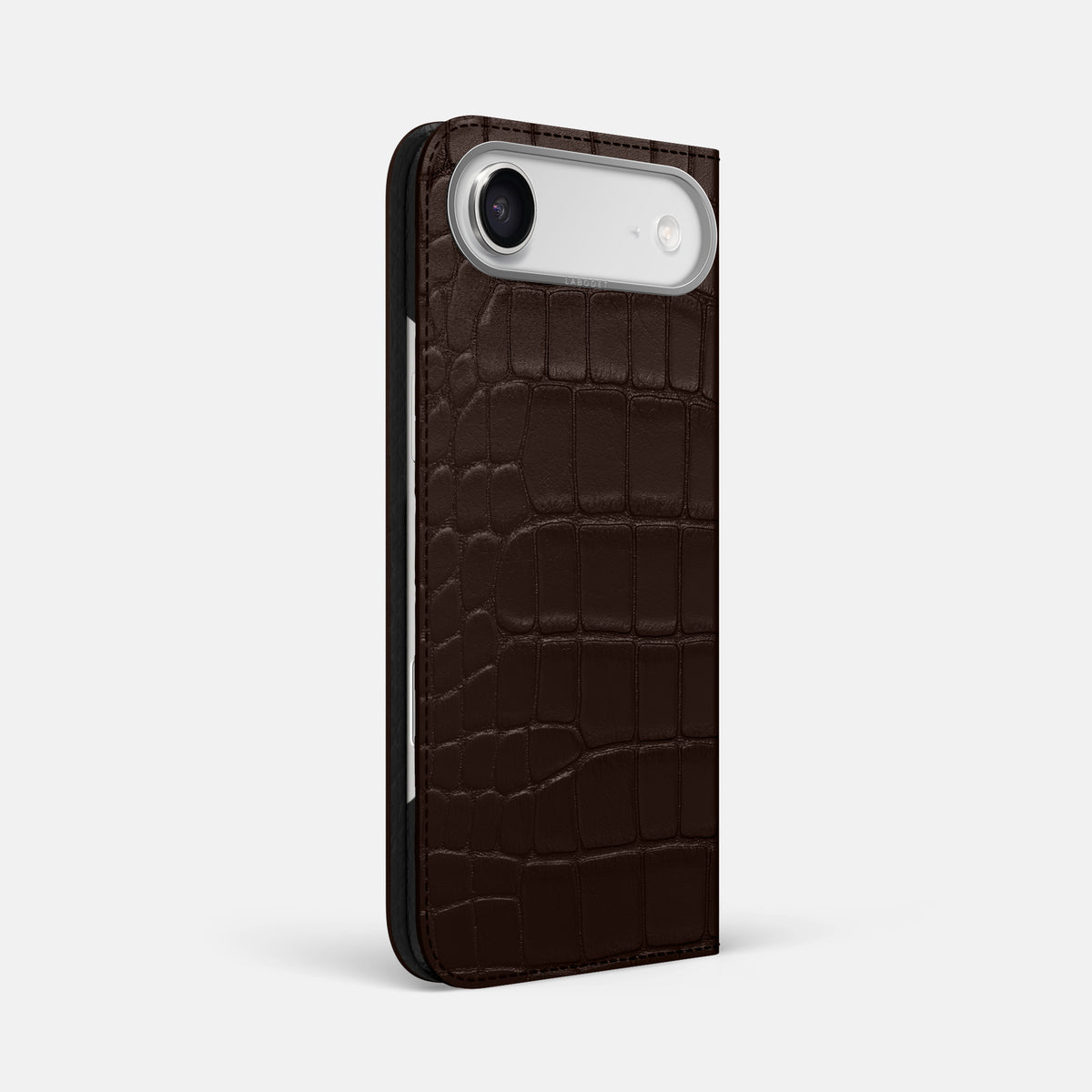 Folio Case For iPhone 17 Air In Alligator -1 | Dark-Brown-Steel