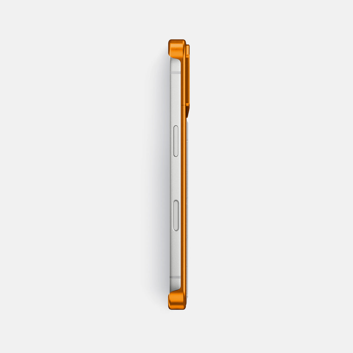 Metal Case For iPhone 17 Pro Max In Shiny Alligator -3 | White-Orange
