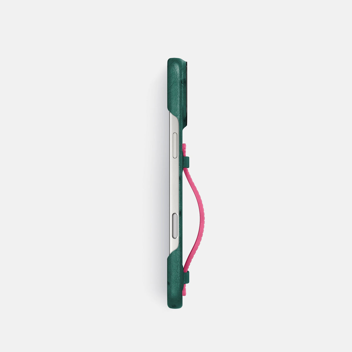 Center Handle Coloré For iPhone 18 Pro In Ostrich -2 | Forest-Green-Black
