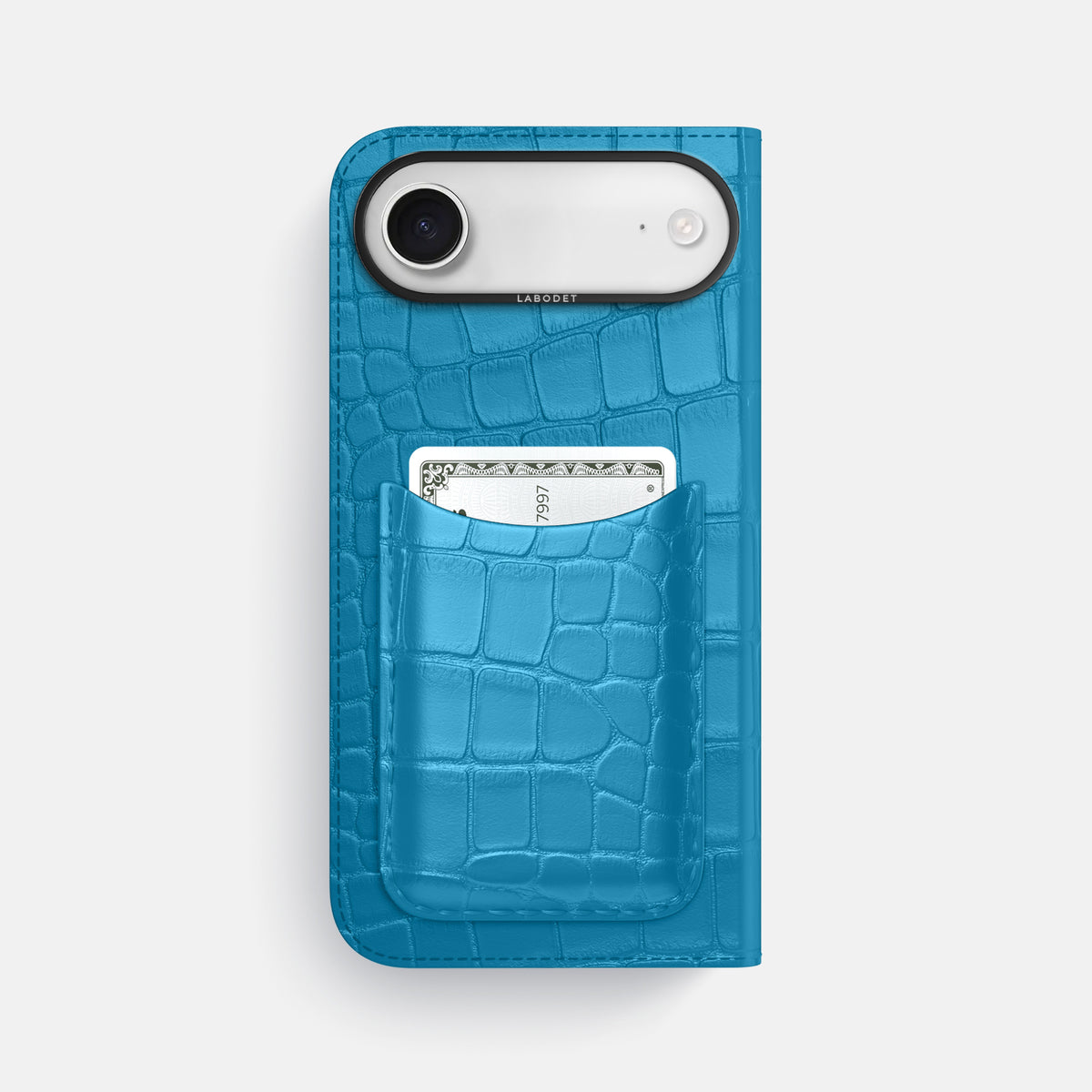 Folio Case with Card For iPhone 17 Air In Alligator -3 | Curaçao-Blue-Black