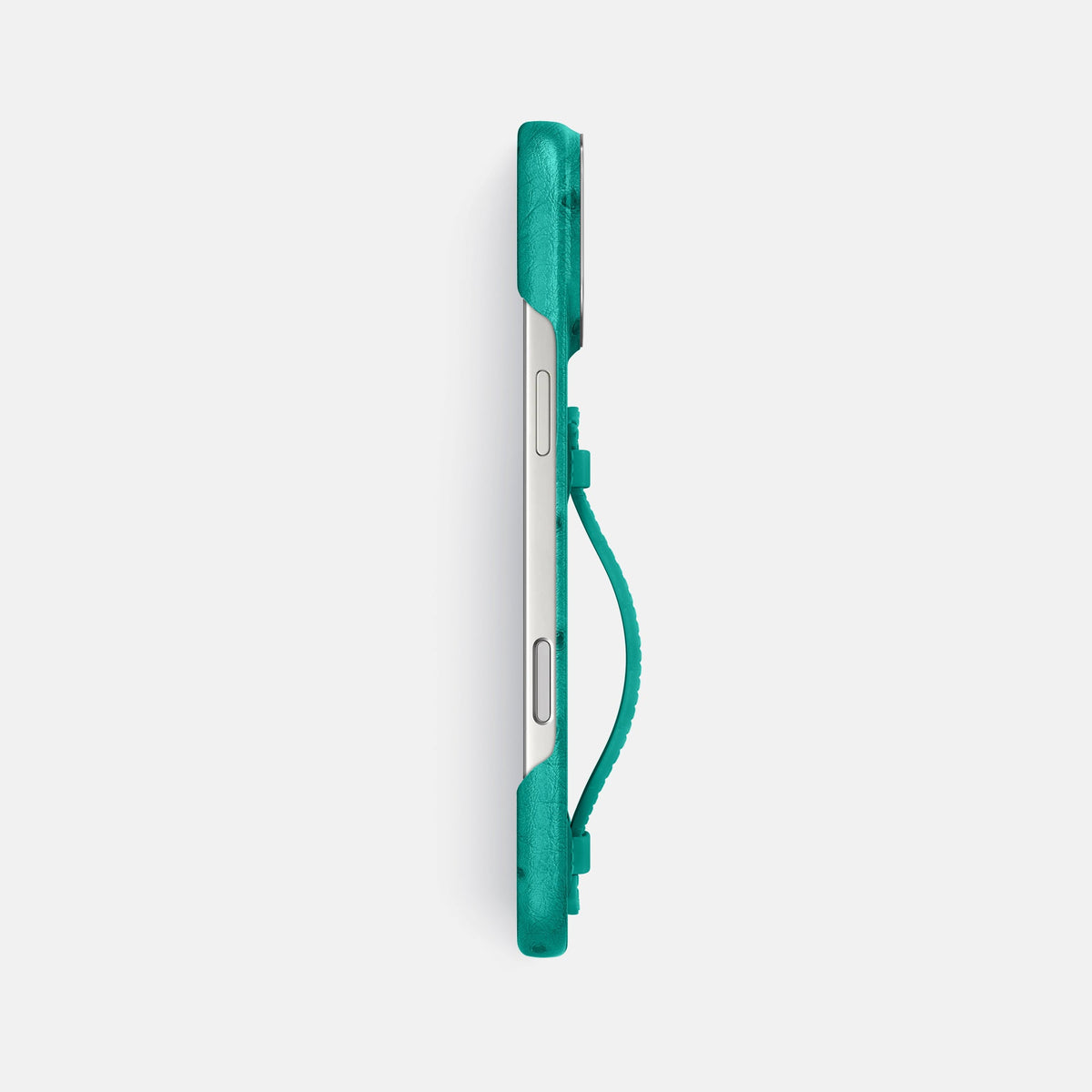 Center Handle For iPhone 18 Pro Max In Ostrich -2 | Turquoise-Steel