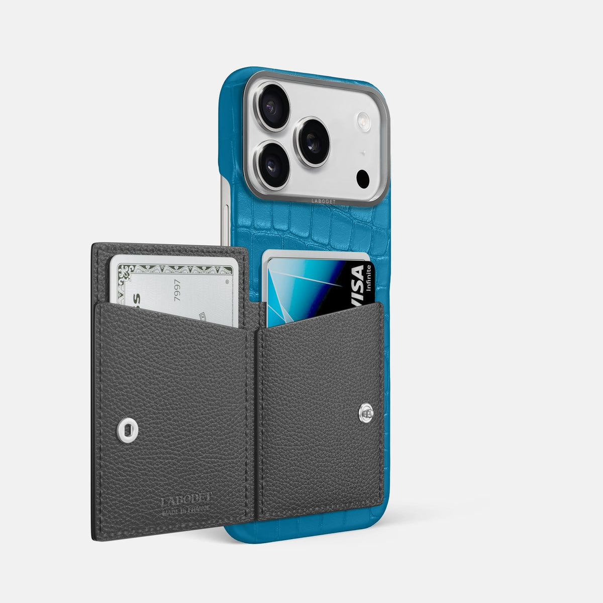 Bi-Fold Case For iPhone 18 Pro Max In Alligator -2 | Curaçao-Blue-Steel