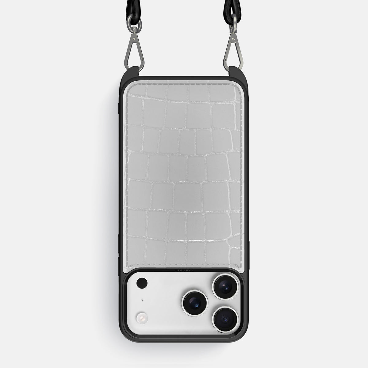 Crossbody Sport Case For iPhone 17 Pro Max In Shiny Alligator -1 | White