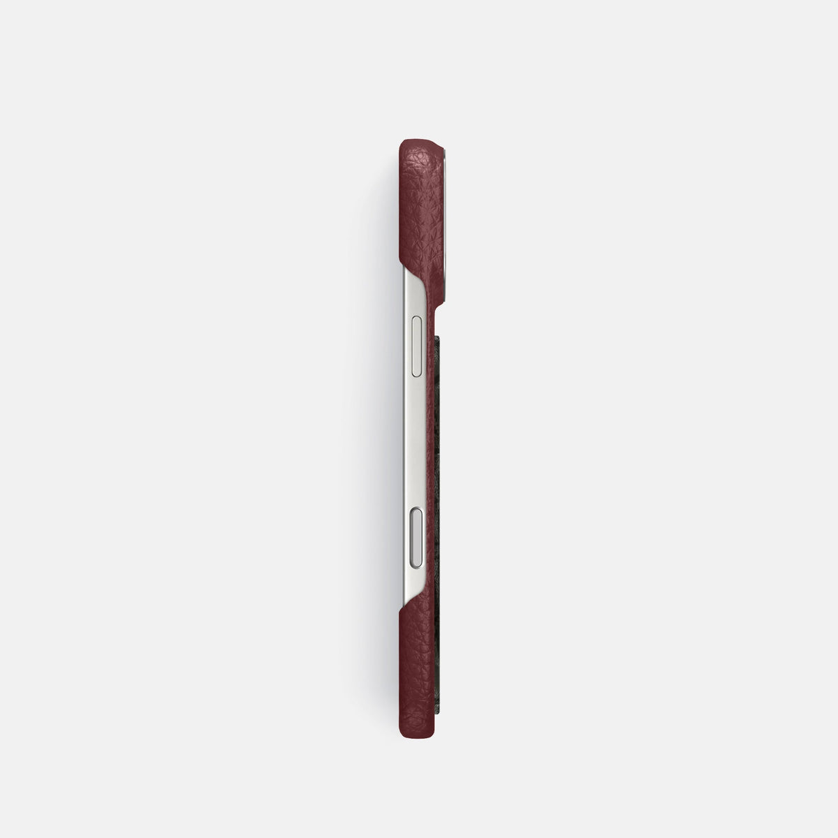 Classic Case With Carbon Dragon For iPhone 18 Pro In Calf -3 | Bordeaux-Steel