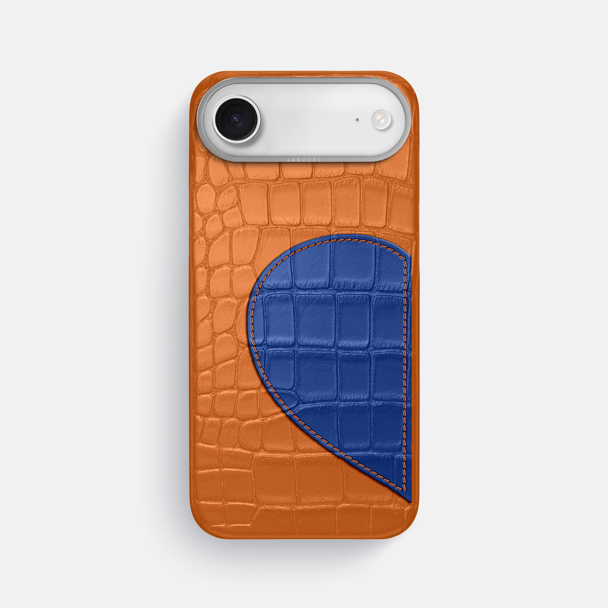 Classic Case With Half Heart - Left For iPhone 17 Air In Alligator -1 | Orange-Steel