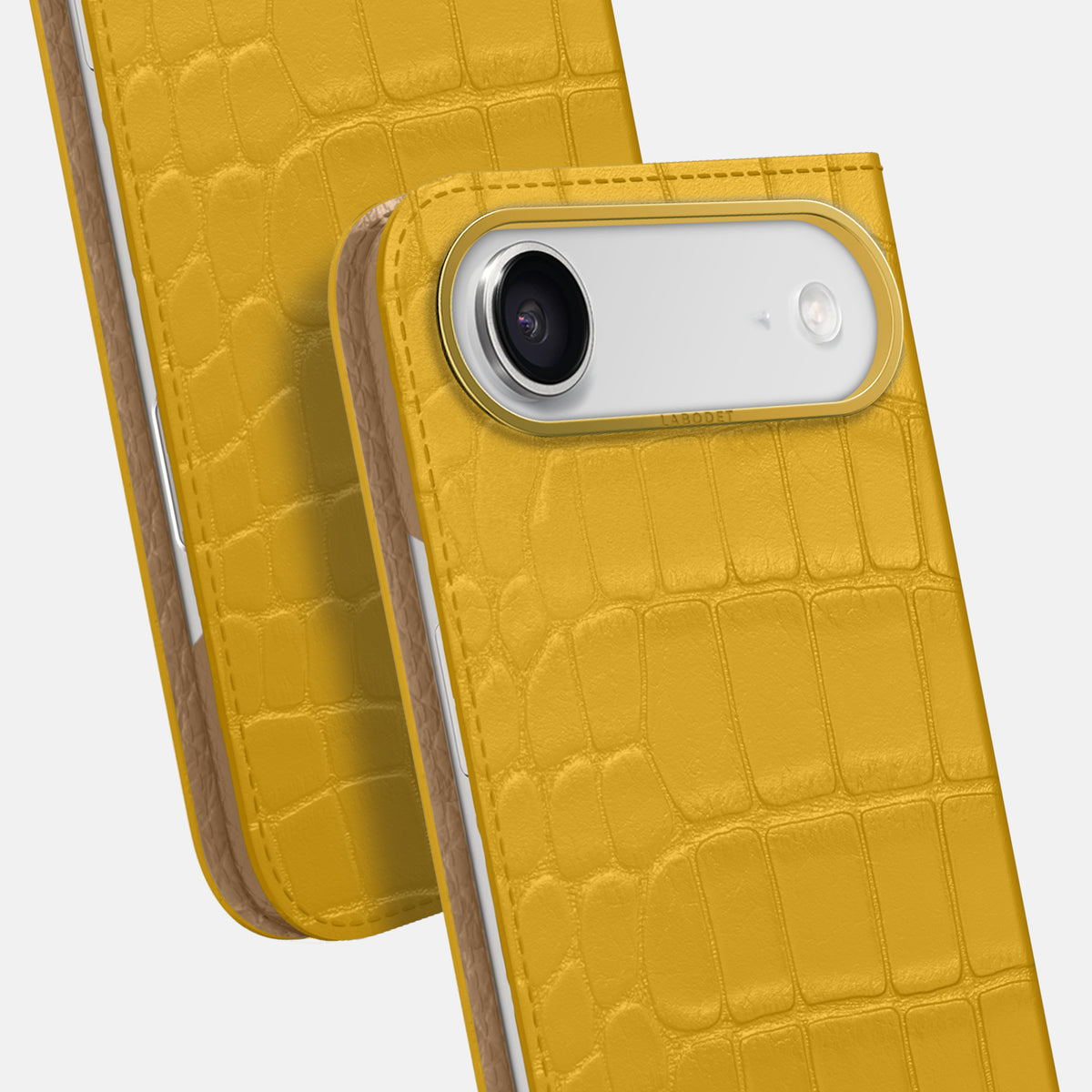 Folio Case For iPhone 17 Air In Alligator -5 | Yellow-Gold