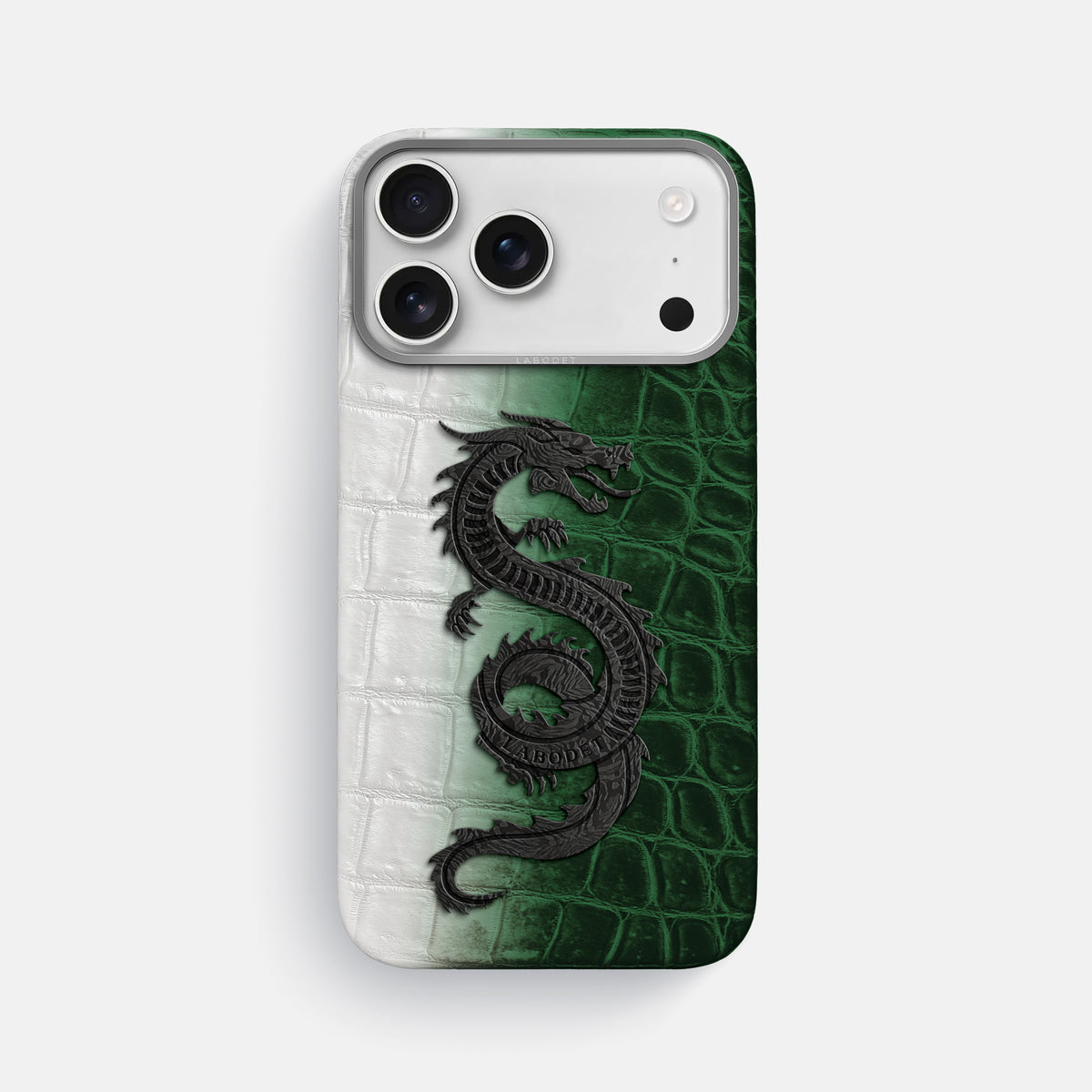 Classic Case With Carbon Dragon For iPhone 17 Pro Max In Himalayan Crocodile -1 | Green-Steel