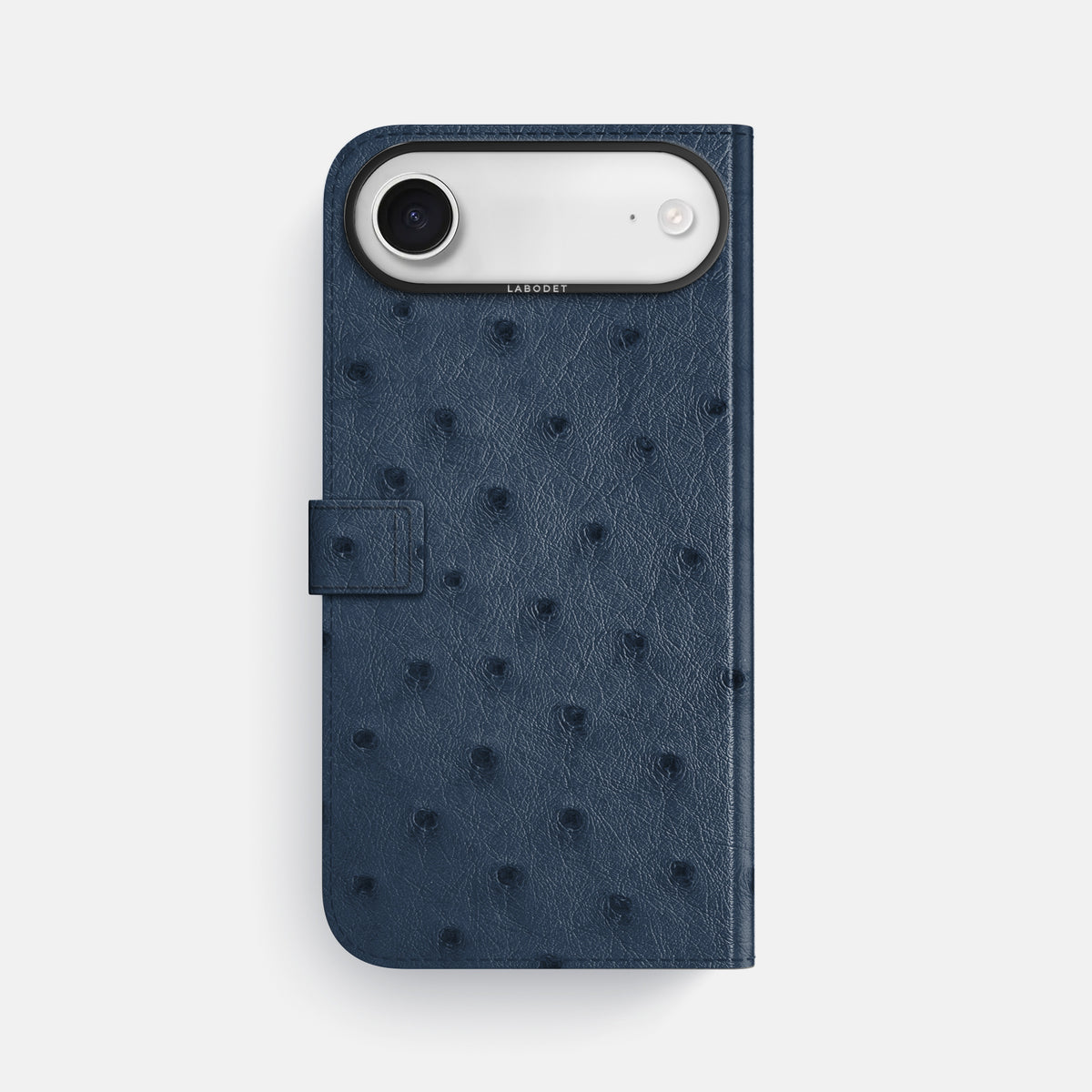 Folio Case with Clasp For iPhone 17 Air In Ostrich -3 | Navy-Blue-Black