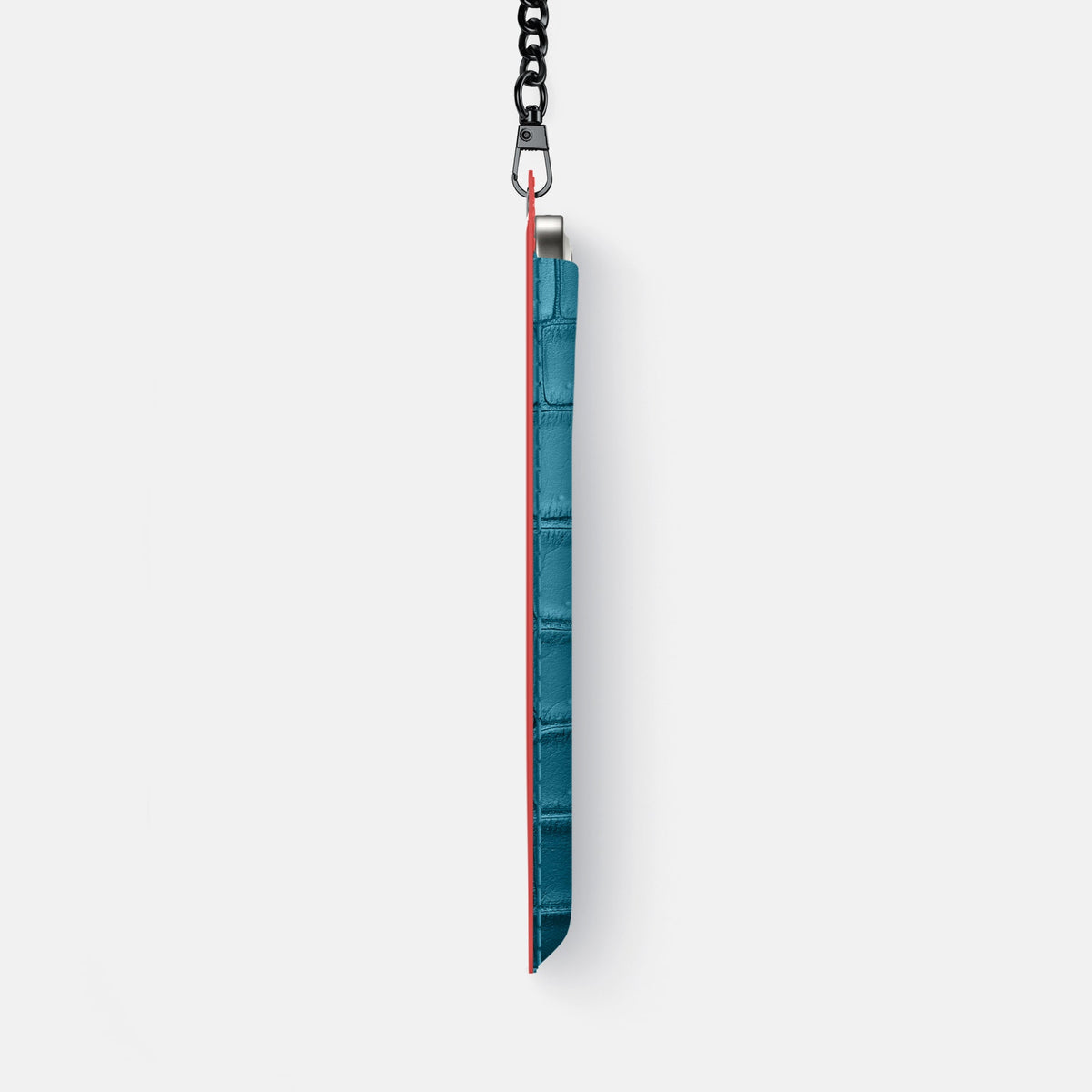 Crossbody Bag For iPhone 18 Pro Max In Porosus Crocodile -4 | Turquoise-Black