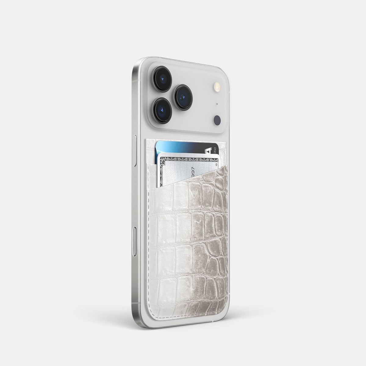 MagSafe Wallet For iPhone 18 Pro In Himalayan Crocodile -2 | Grey