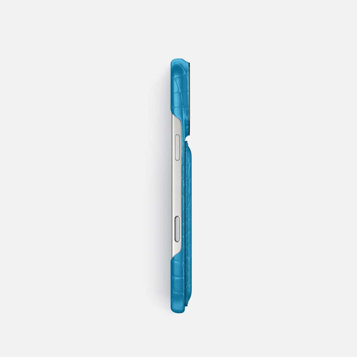 Double Card Case For iPhone 18 Pro In Alligator -3 | Curaçao-Blue-Black