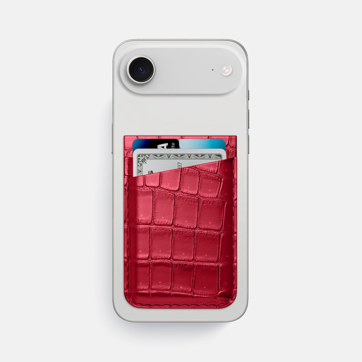 MagSafe Wallet For iPhone 17 Air In Porosus Crocodile -1 | Burgundy