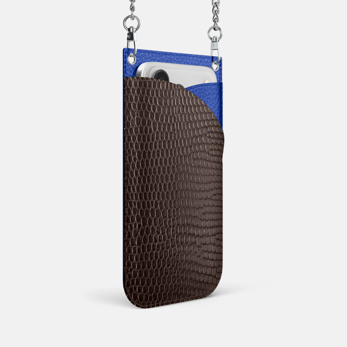 Crossbody Bag For iPhone 18 Pro In Lizard -2 | Brown-Steel