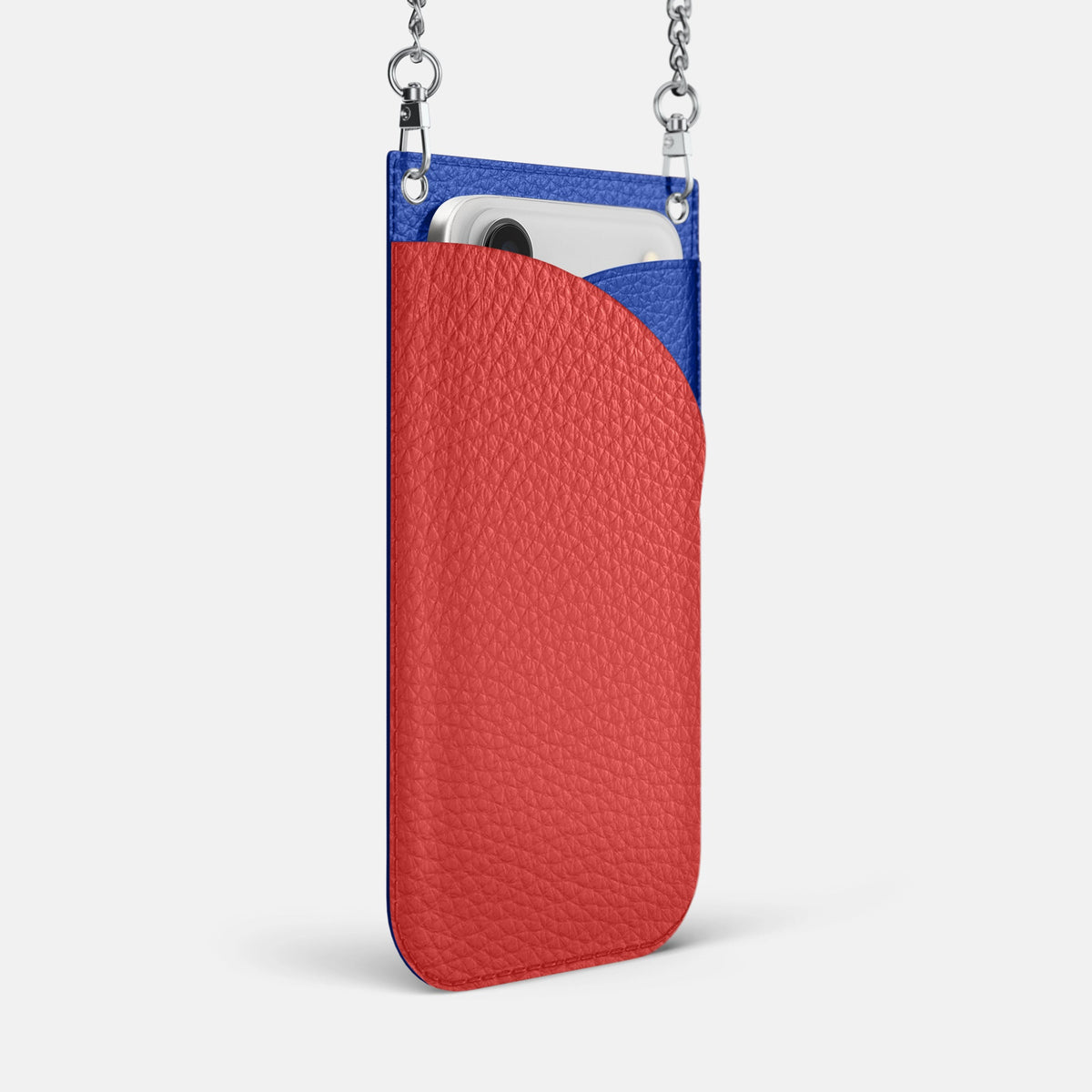 Crossbody Bag For iPhone 18 Pro Max In Calf -2 | Red-Steel
