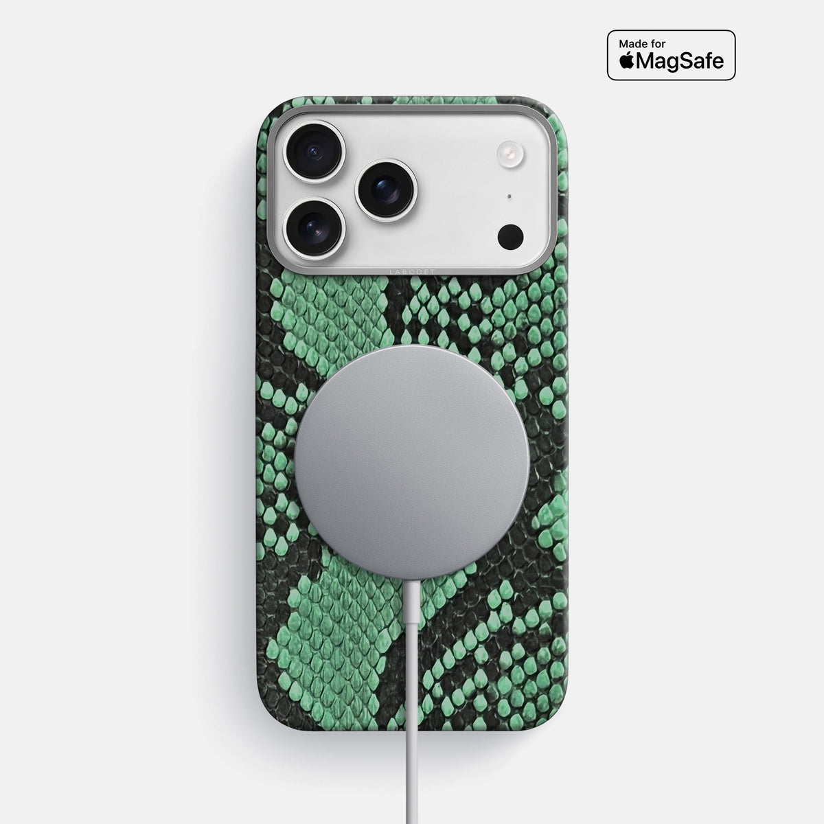 Classic Case For iPhone 18 Pro Max In Deluxe Python -5 | Forest-Green-Steel