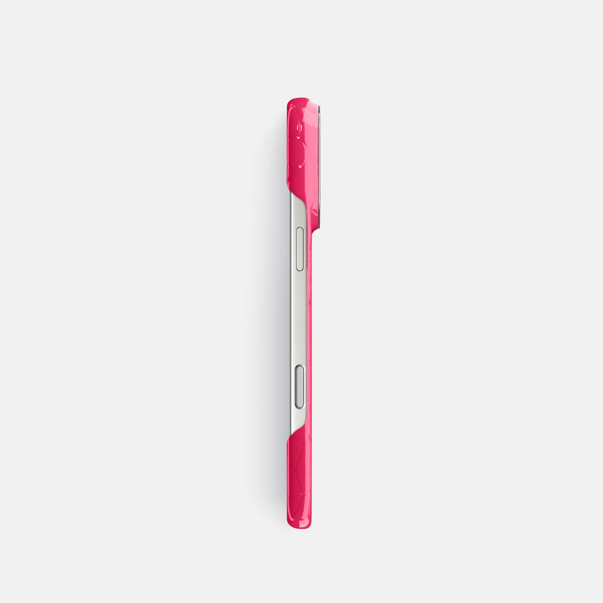 Classic Case For iPhone 18 Pro In Shiny Alligator -3 | Pink-Panther-Steel