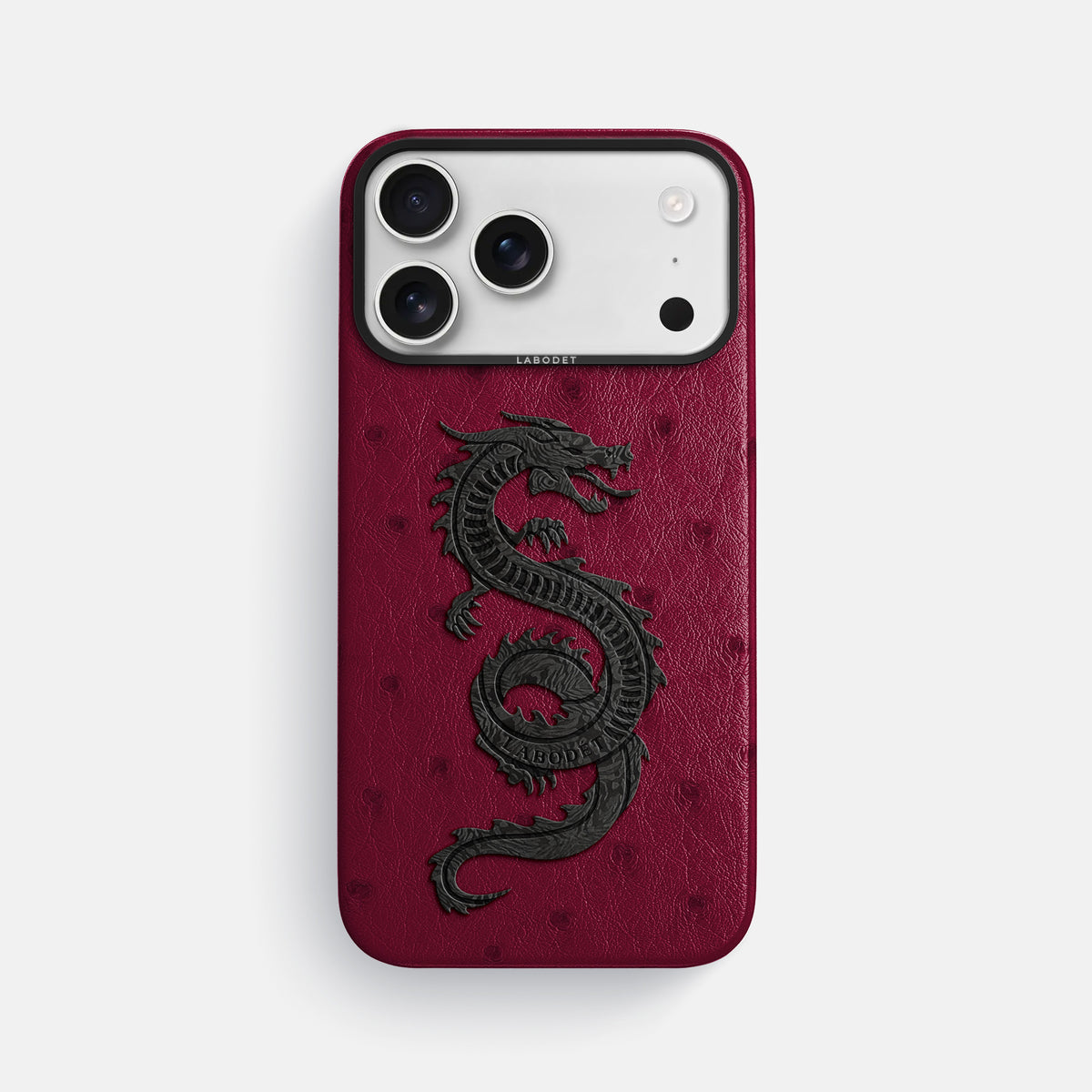 Classic Case With Carbon Dragon For iPhone 17 Pro Max In Ostrich -1 | Bordeaux-Black
