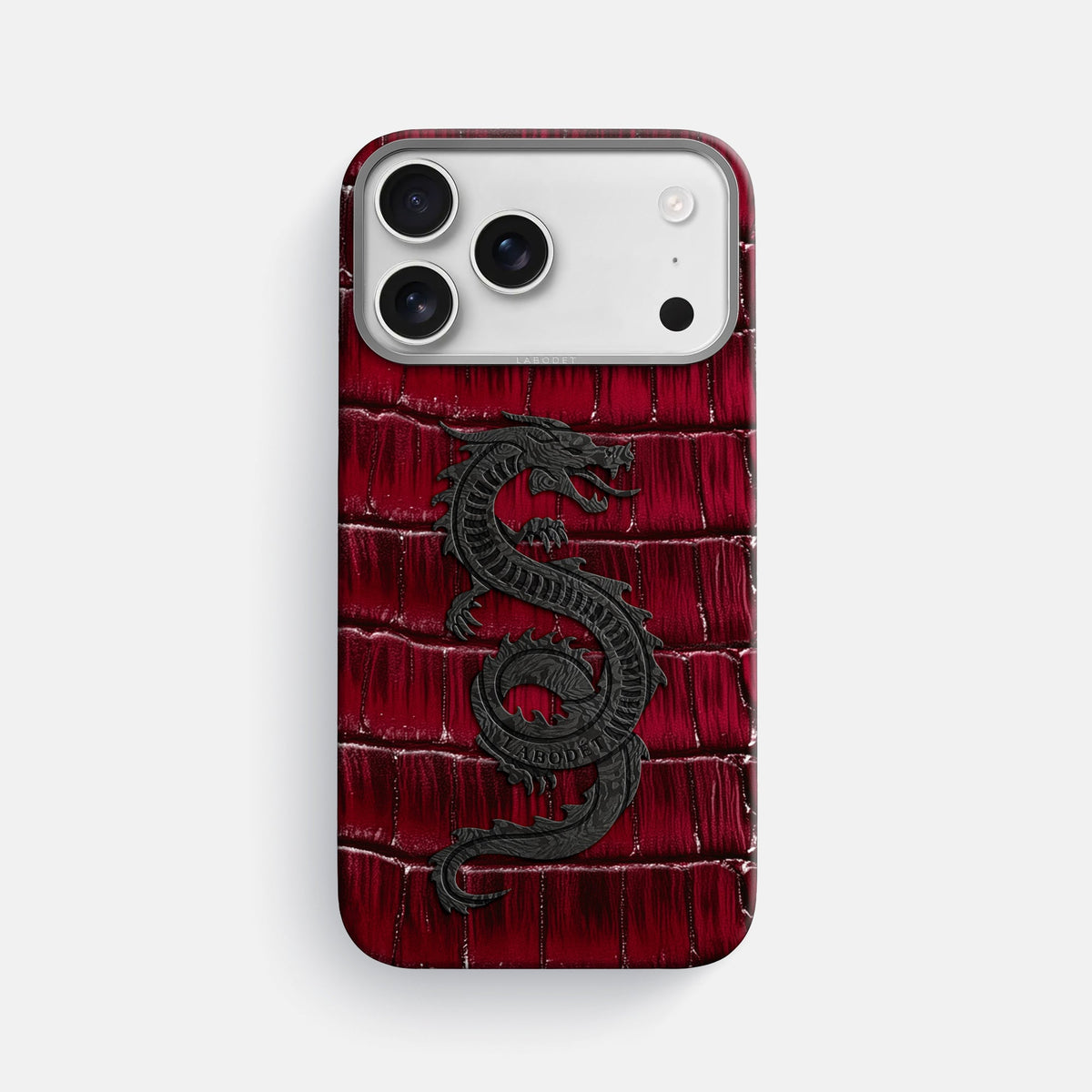 Classic Case With Carbon Dragon For iPhone 18 Pro Max In Patina Alligator -1 | Havana-Burgundy-Steel