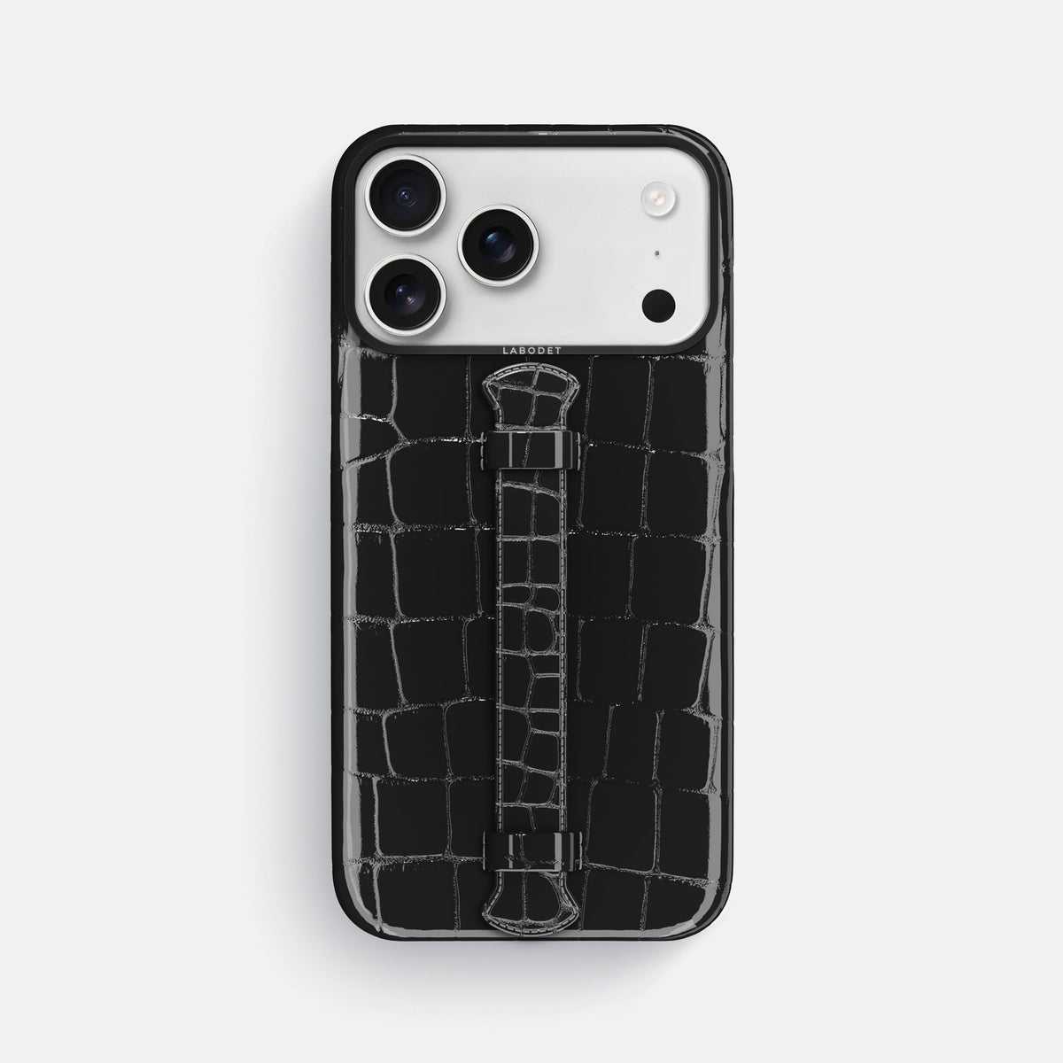 Center Handle For iPhone 18 Pro Max In Shiny Alligator -1 | Black-Black