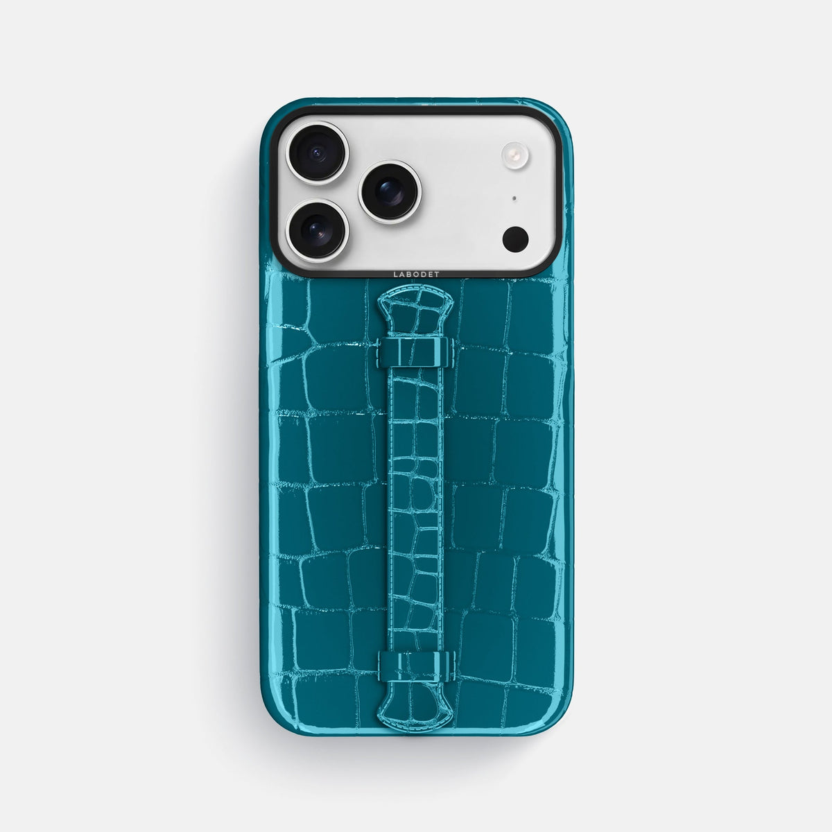 Center Handle For iPhone 18 Pro Max In Shiny Alligator -1 | Curacao-Black